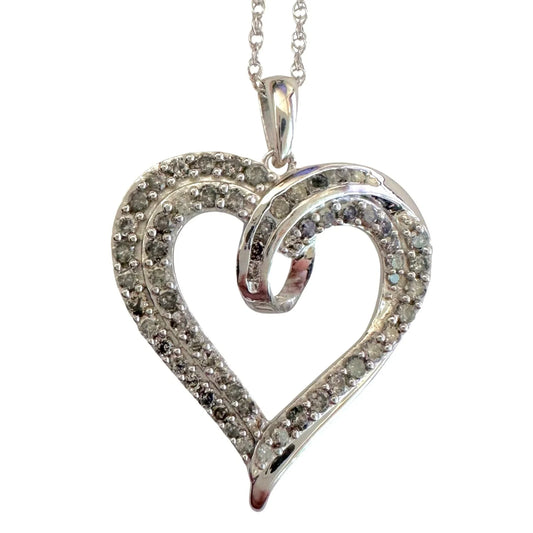 Stunning 1 Ct Natural Diamond Heart Shaped Pendant with Chain - A+ Stuff