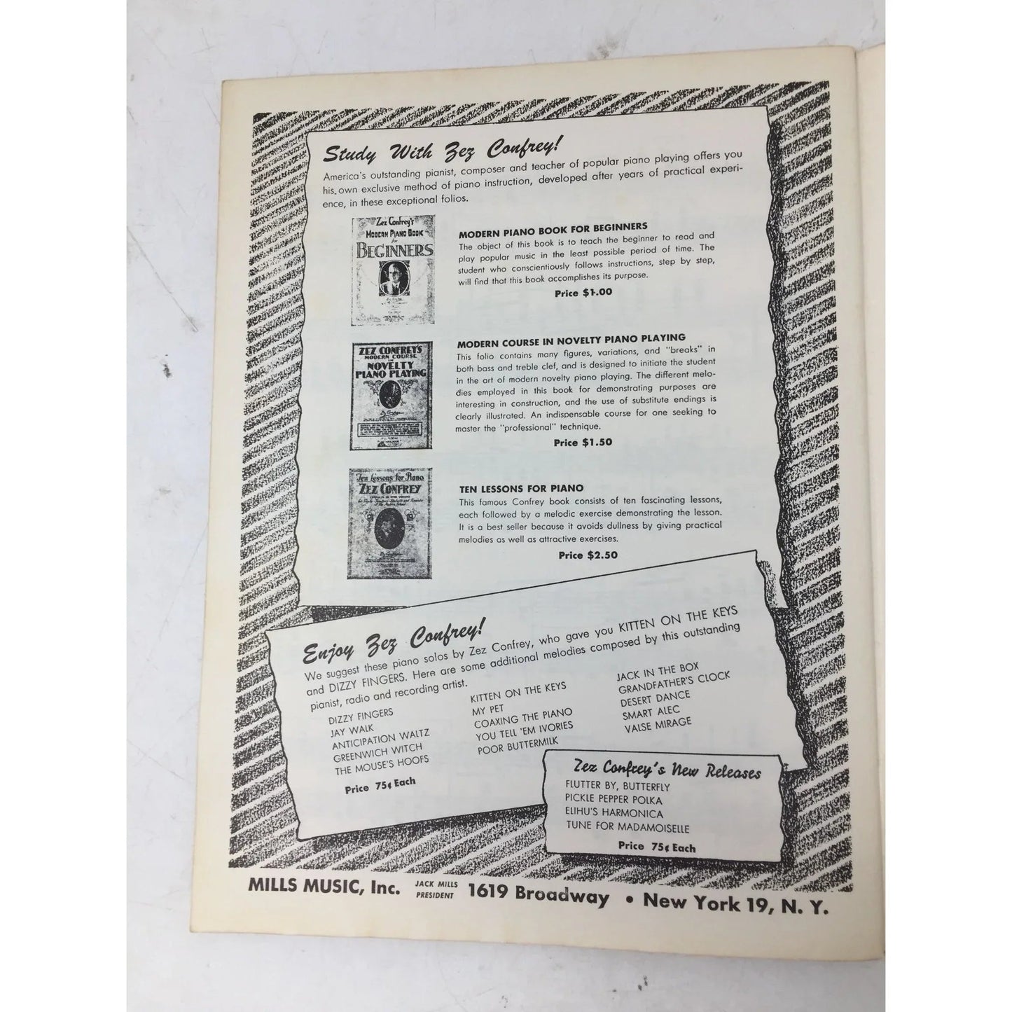 Zez Confrey's Novelty Piano Solos Vintage Sheet music book - A+ Stuff - Sheet Music - A+ Stuff