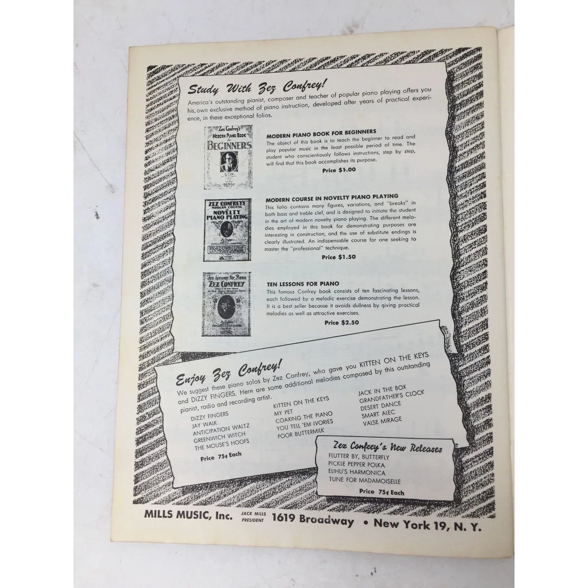 Zez Confrey's Novelty Piano Solos Vintage Sheet music book - A+ Stuff - Sheet Music - A+ Stuff