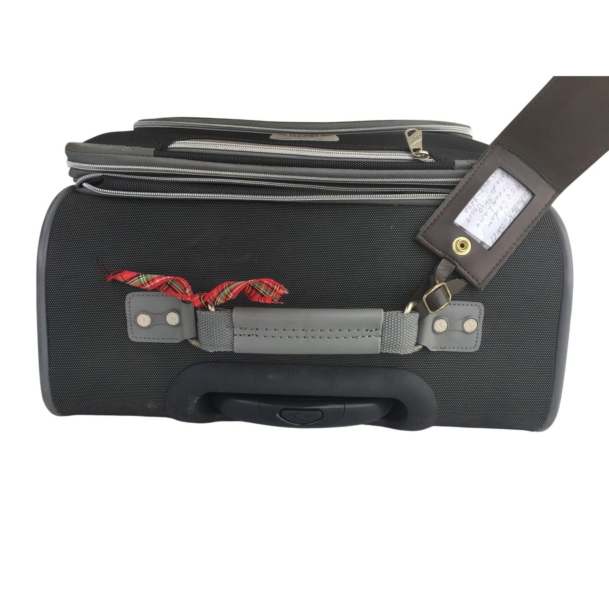 Zippered Olympia Black and Grey Suitcase (missing a wheel) - Olympia - Luggage & Bags - A+ Stuff