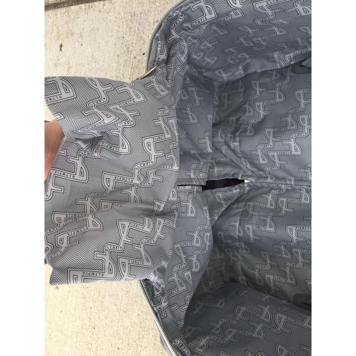 Zippered Olympia Black and Grey Suitcase (missing a wheel) - Olympia - Luggage & Bags - A+ Stuff