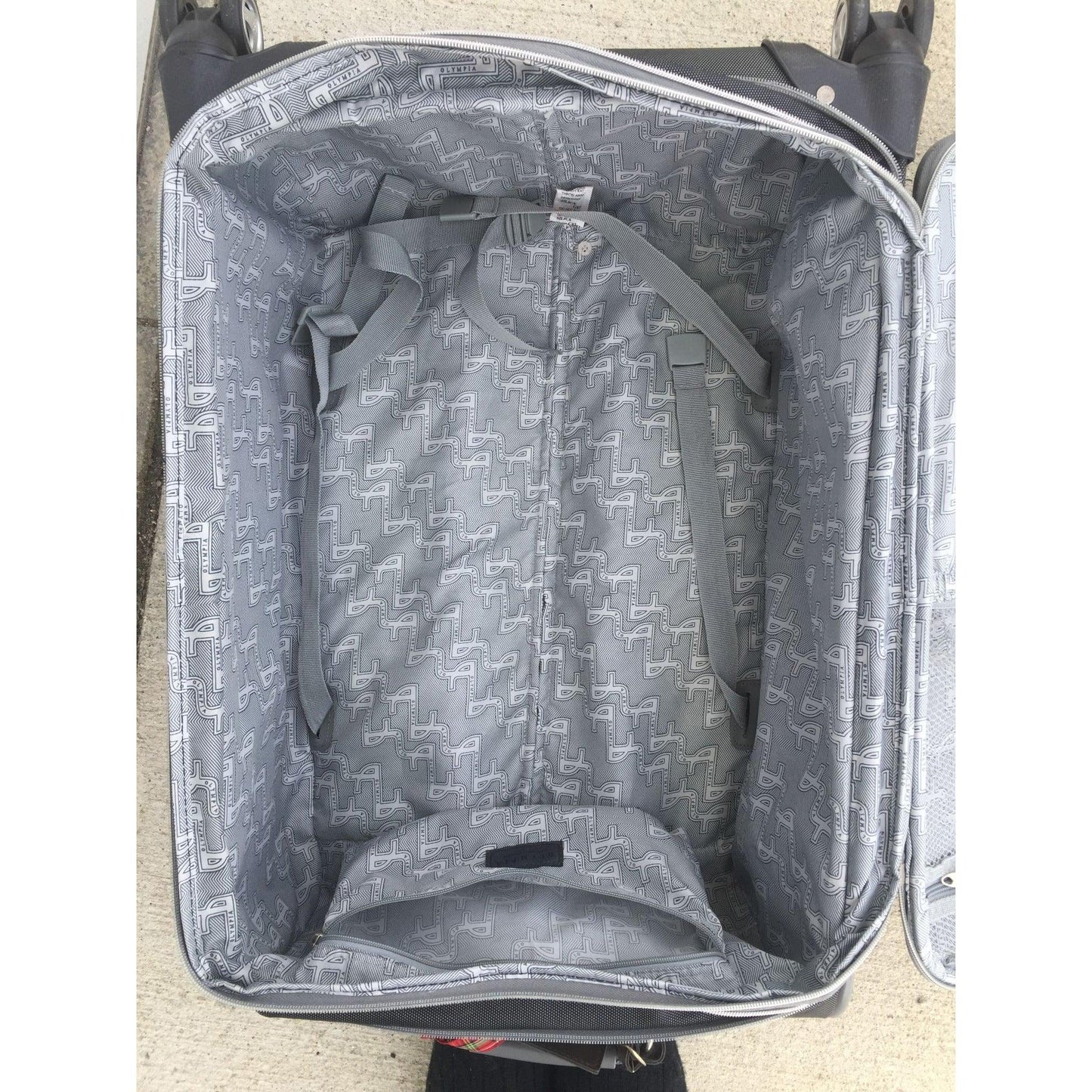Zippered Olympia Black and Grey Suitcase (missing a wheel) - Olympia - Luggage & Bags - A+ Stuff