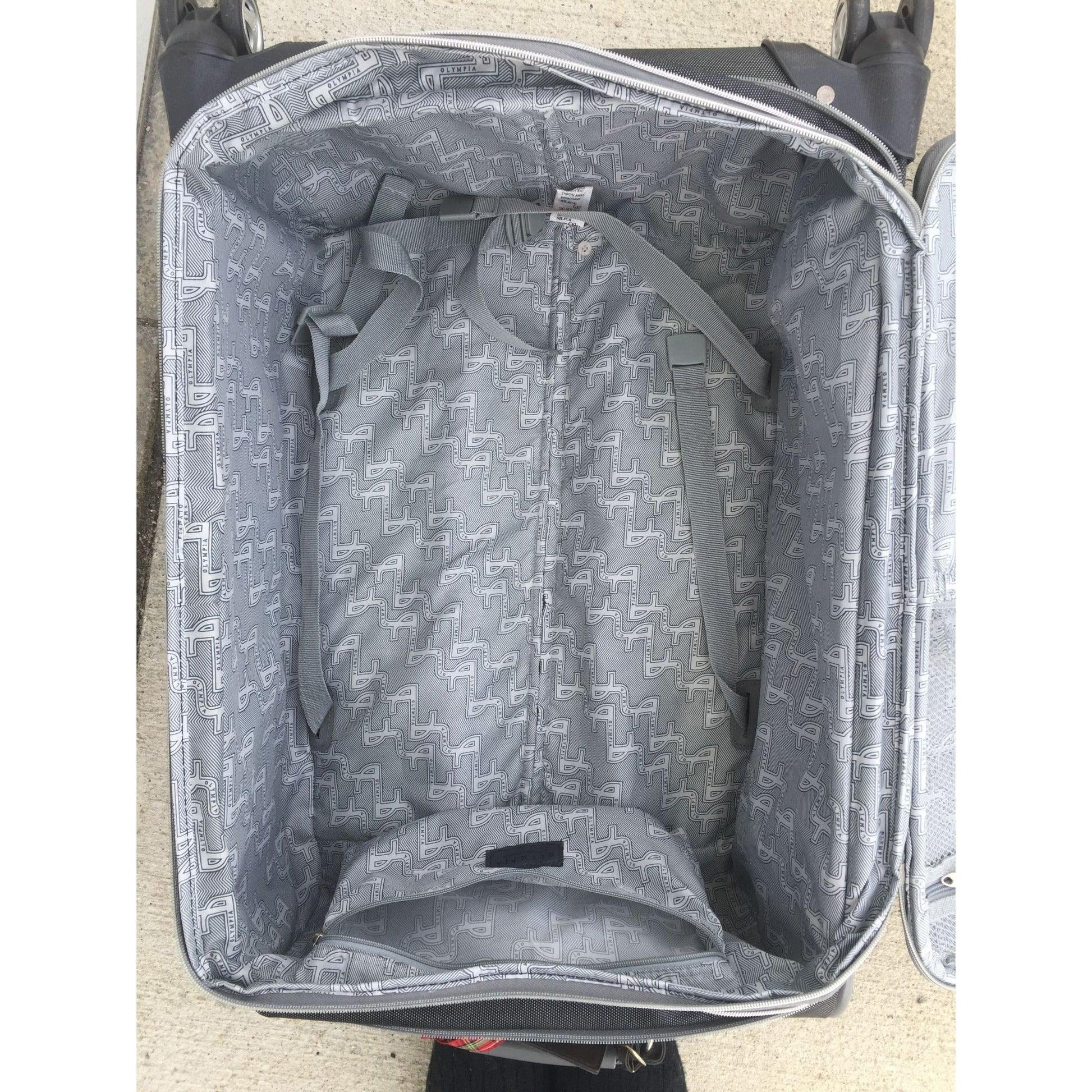 Zippered Olympia Black and Grey Suitcase (missing a wheel) - Olympia - Luggage & Bags - A+ Stuff