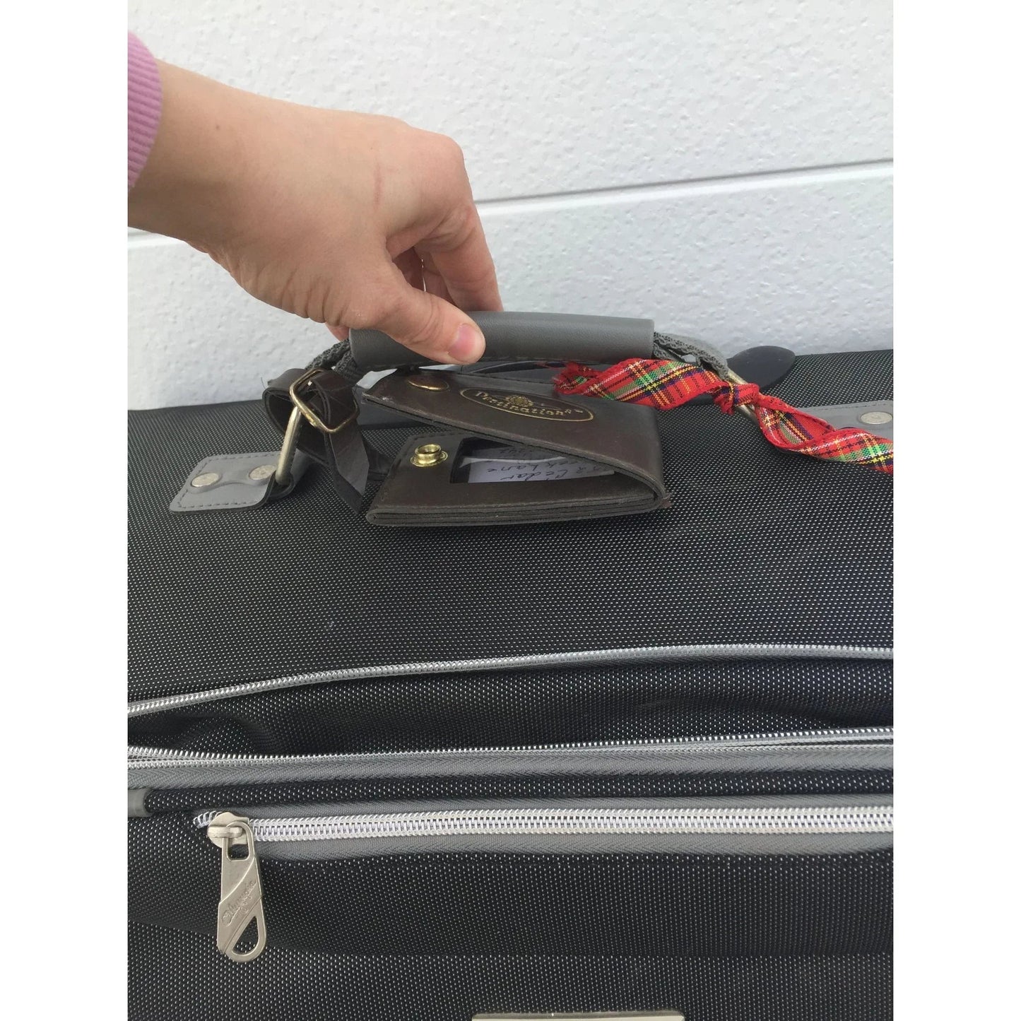 Zippered Olympia Black and Grey Suitcase (missing a wheel) - Olympia - Luggage & Bags - A+ Stuff