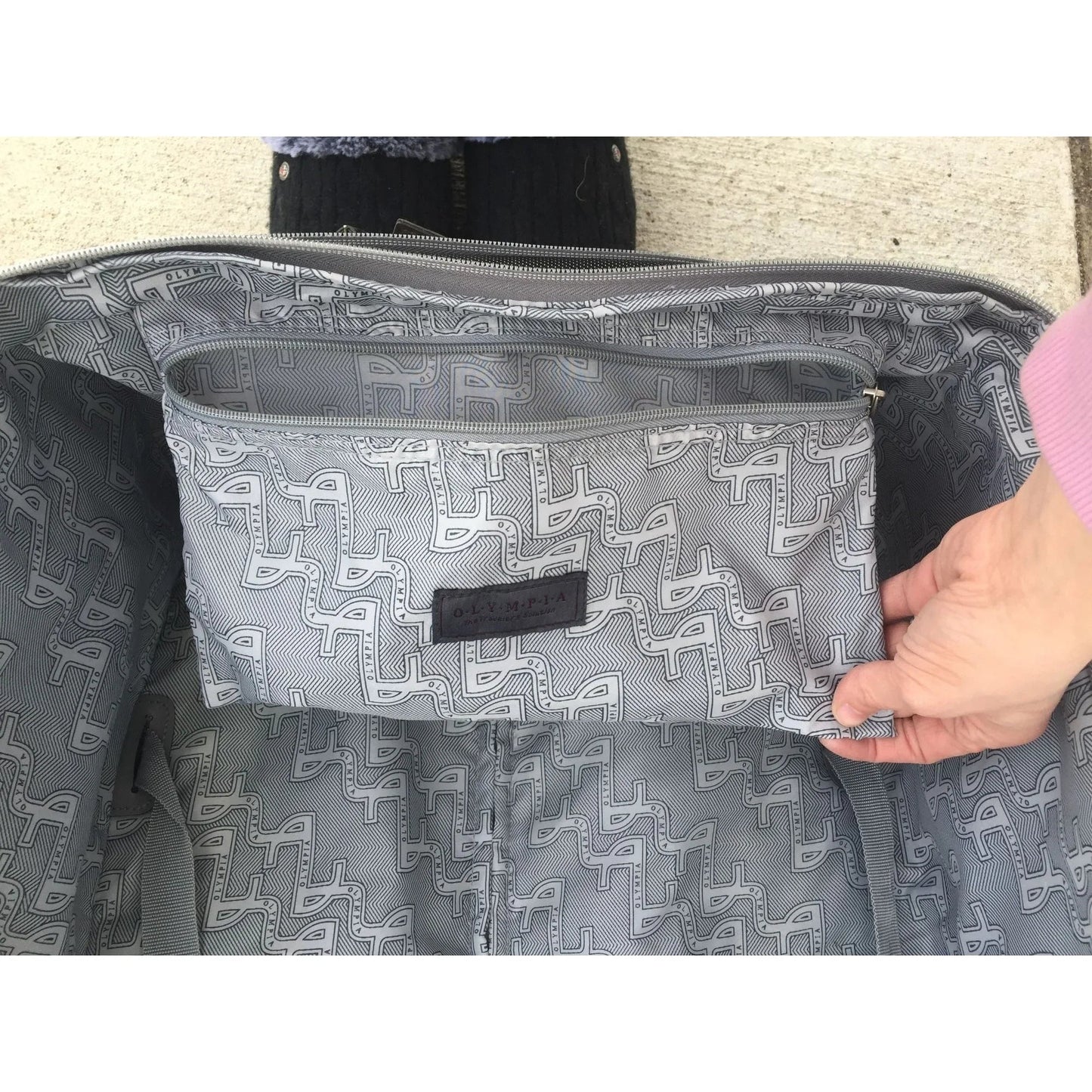 Zippered Olympia Black and Grey Suitcase (missing a wheel) - Olympia - Luggage & Bags - A+ Stuff