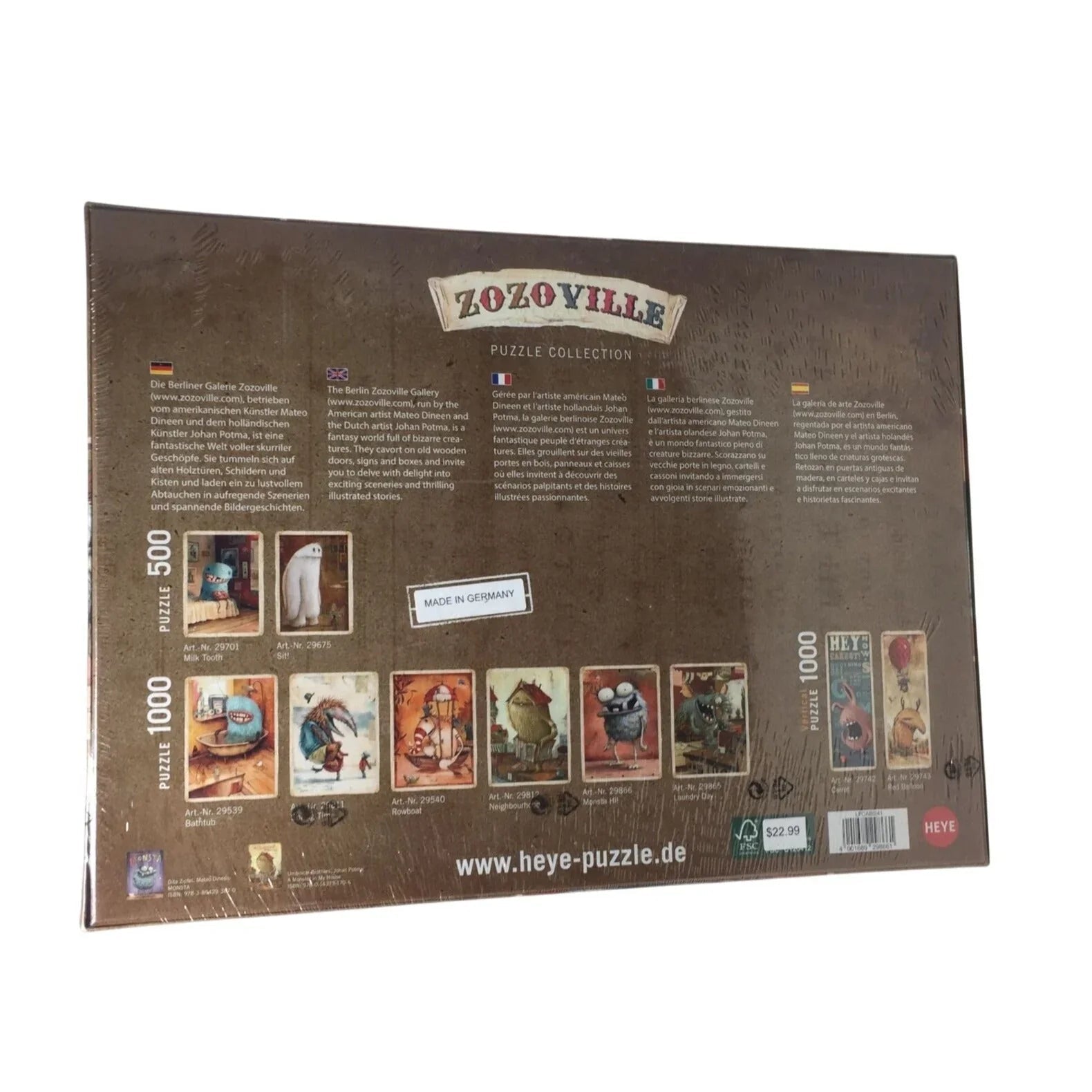 ZOZOVILLE Heye Puzzle 1000 Pieces - New - A+ Stuff - Games - A+ Stuff