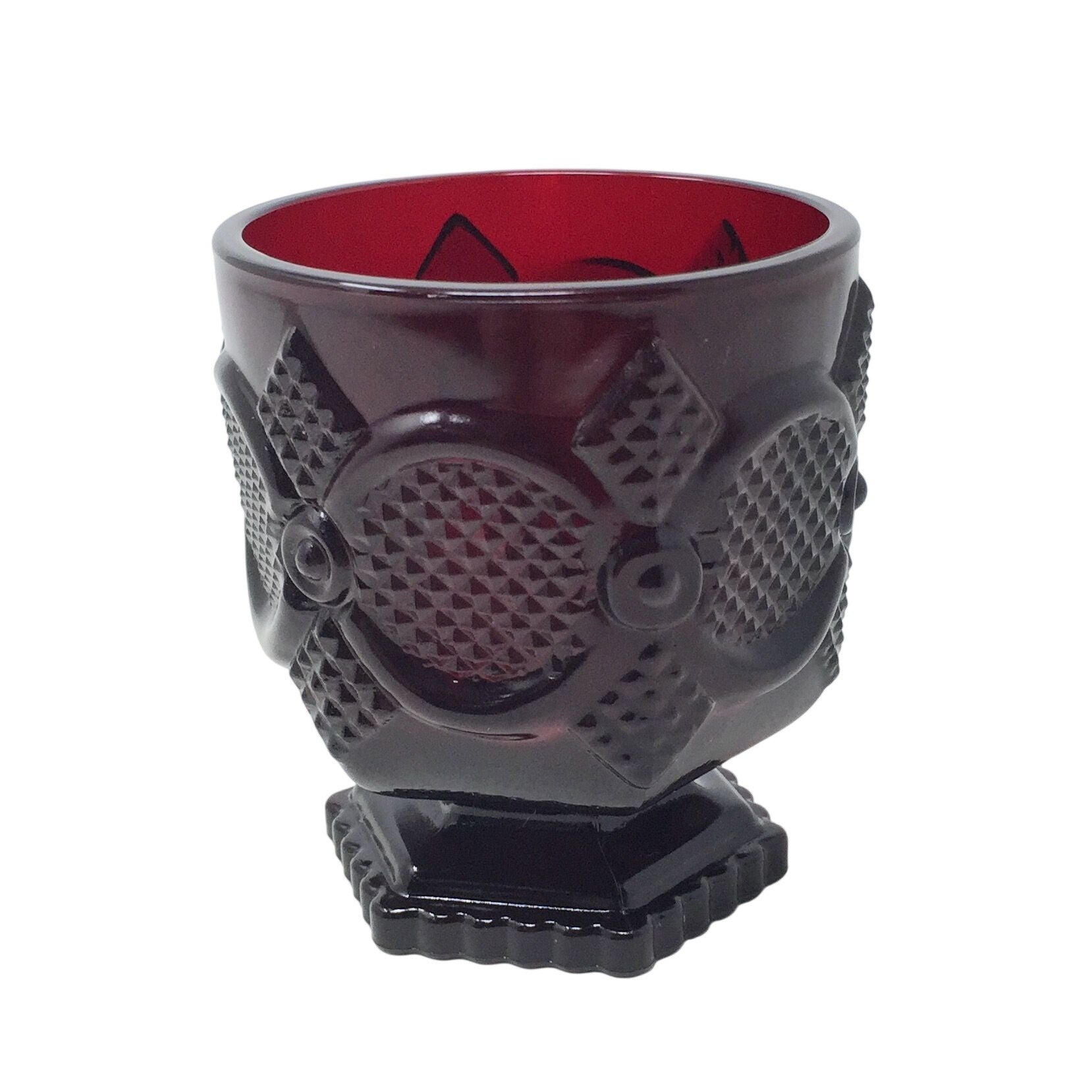 Avon 1876 Cape Cod Ruby Red Glass Short Footed Tumbler - 8 oz - Vintage AVON  A+ Stuff Drinking, Dining & More