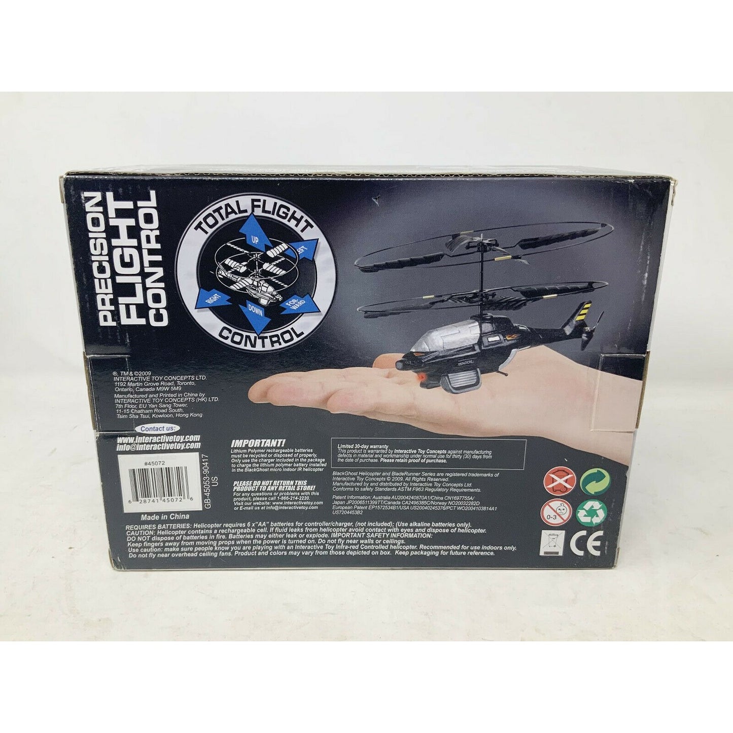 BLACKGHOST Micro Indoor IR Controlled HELICOPTER New in Box