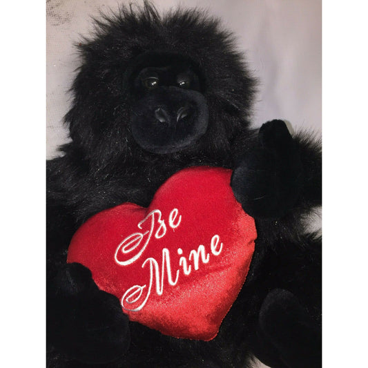 VALENTINES Black Gorilla BE MINE Heart Love 16" Plush - Love Gift