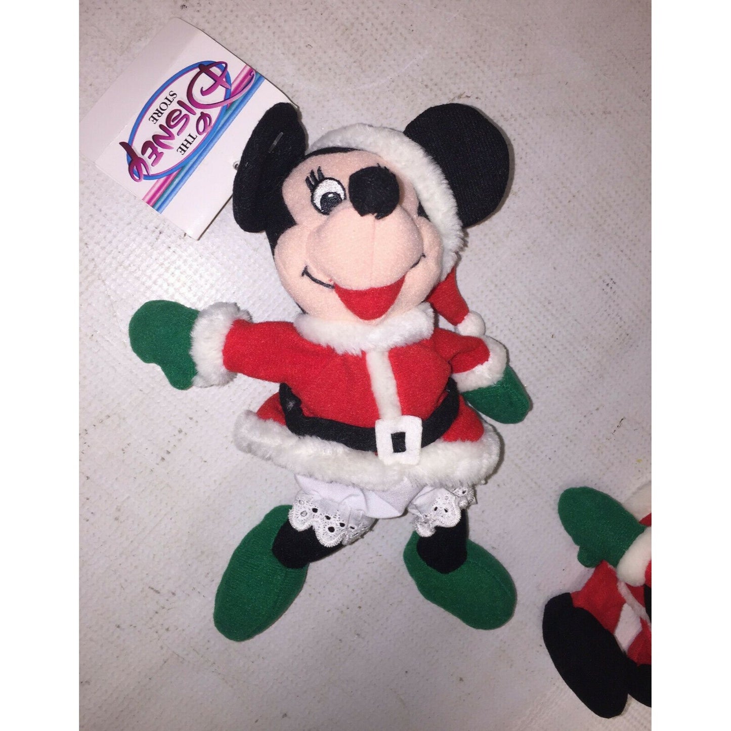 Disney Store Mrs Claus MINNIE Santa MICKEY MOUSE 8" Mini Bean Bag