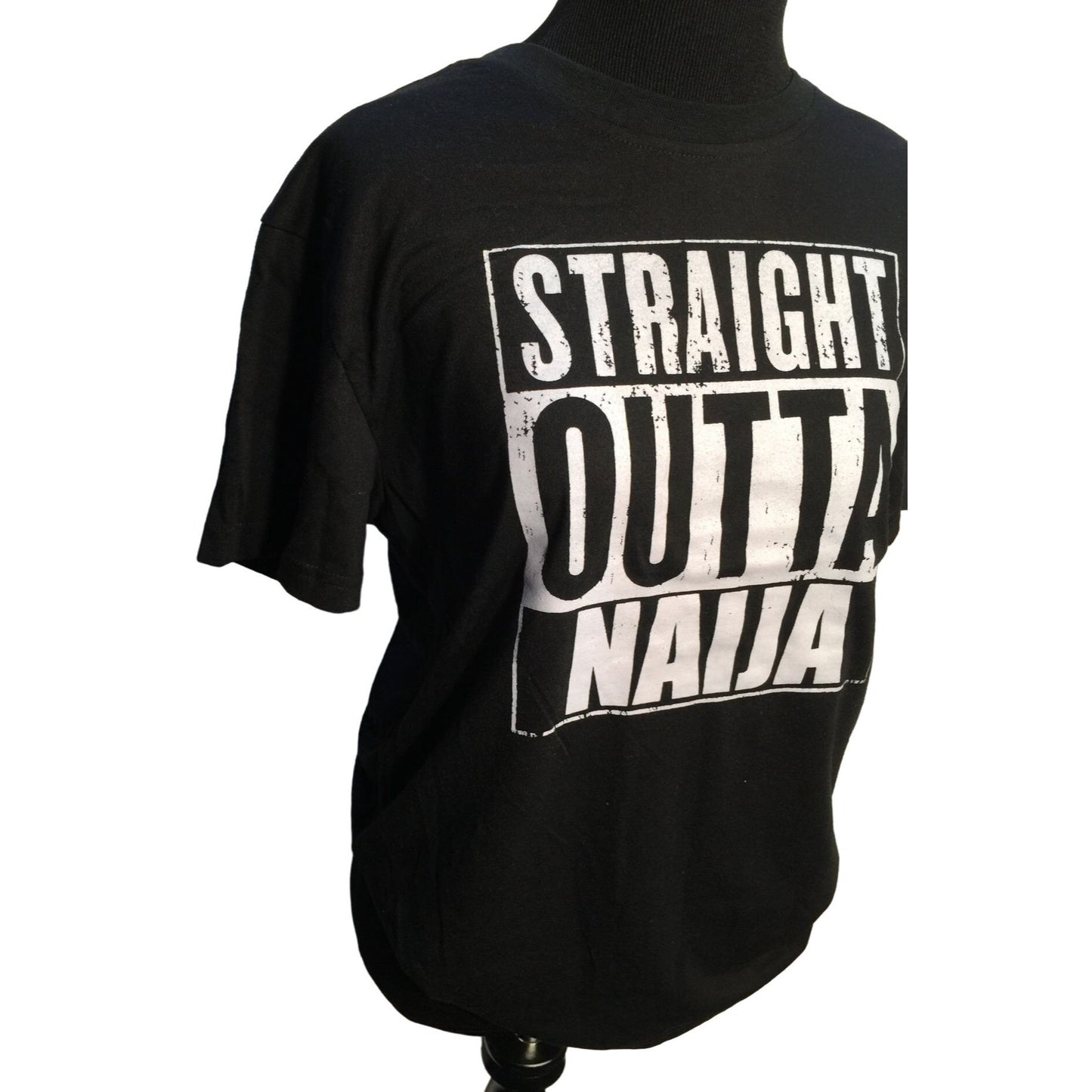 Straight Outta Naija Black and White T Shirt - Size Medium