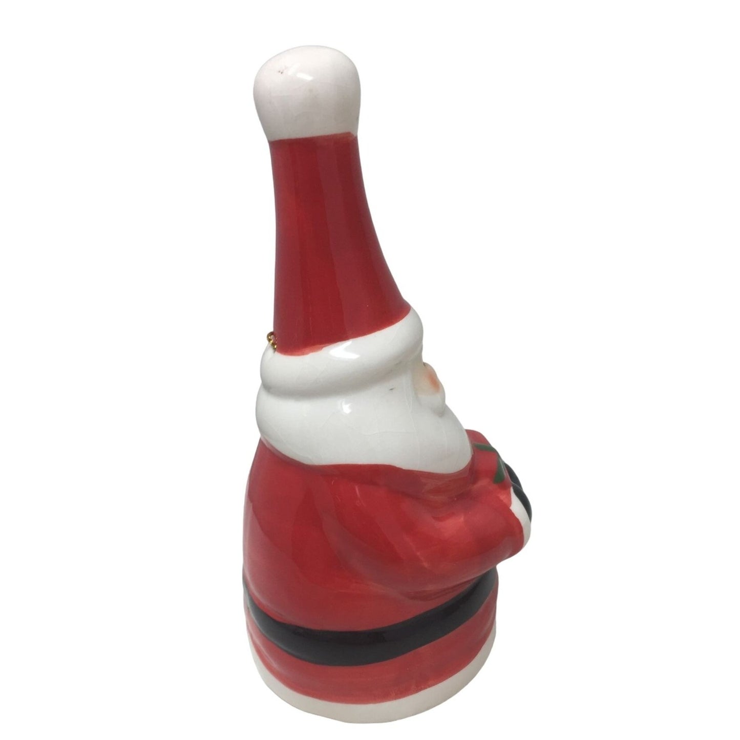 Holiday Decor - Santa Claus Ceramic Bell - Cute Fun Christmas Decoration