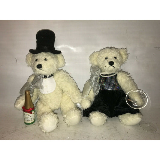 TEDDY BEAR Couple NEW YEAR'S EVE Party Dressed BEARS Plush Set