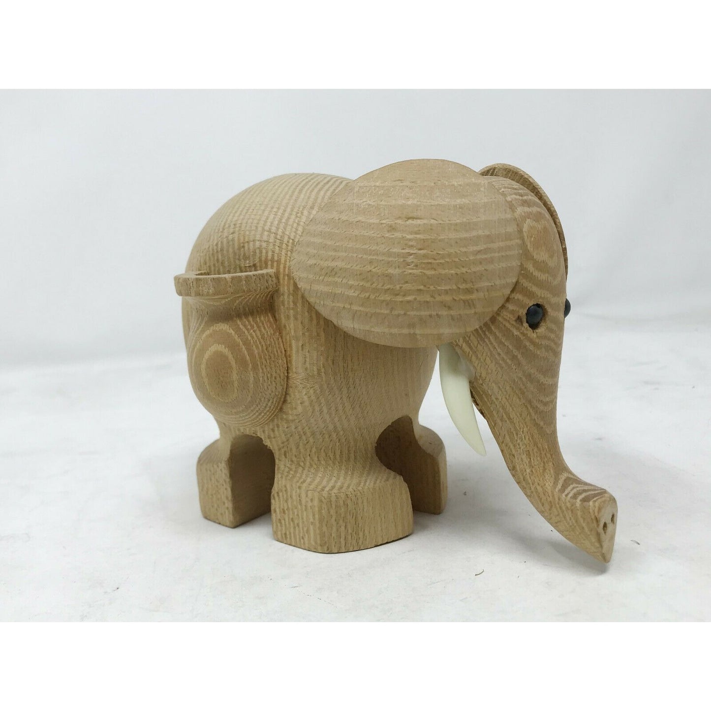 Small WOODEN ELEPHANT Decoration CUTE w tusks and small Holders  FREE SHIPPING