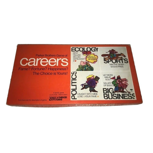 Parker Brothers Game of Careers - circa 1970s - Ecology Politics Sports Big Business - family game night - board game