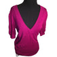 Express - Women's  XSmall Fushia Low V Neck Half Sleeve Sweater - Wide cuffs and edges Express  A+ Stuff