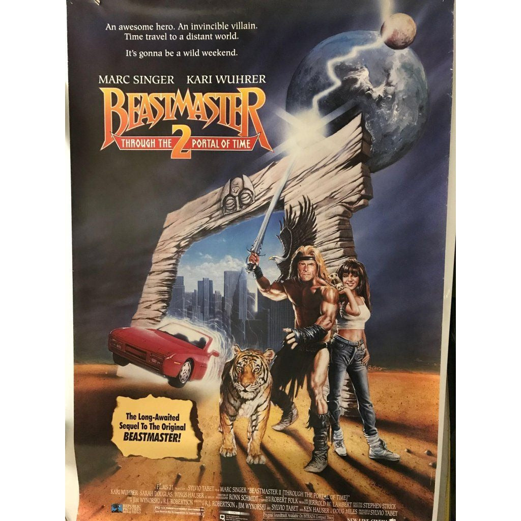 BEASTMASTER 2 Through the Portal of Time - Original Vintage Movie Poster -  Great Find!