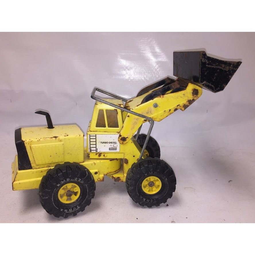 Vintage Tonka Turbo Diesel Loader - some rust and cracked windshield ( see photos) - Diecast Tractor Equipment Toy Collectible