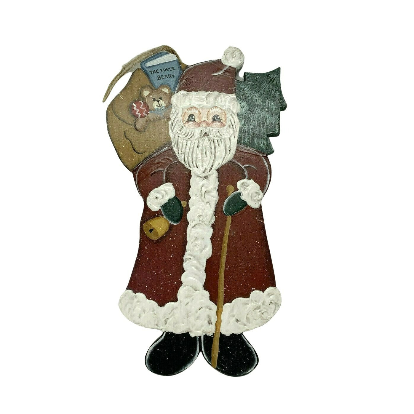 CHRISTMAS - Holiday Wooden SANTA CLAUS Wall Hanging Decoration