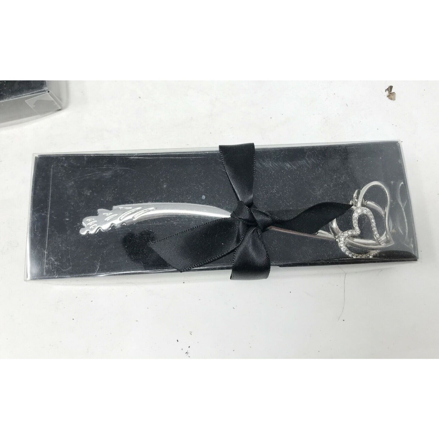 Entwined HEARTS Bookmark SIlver Tone in GIFT Box w Ribbon