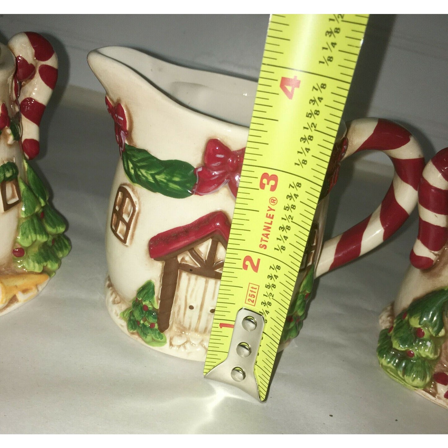 Holiday Village Creamer Sugar Marshmallow & Cookie Jar Serving Set