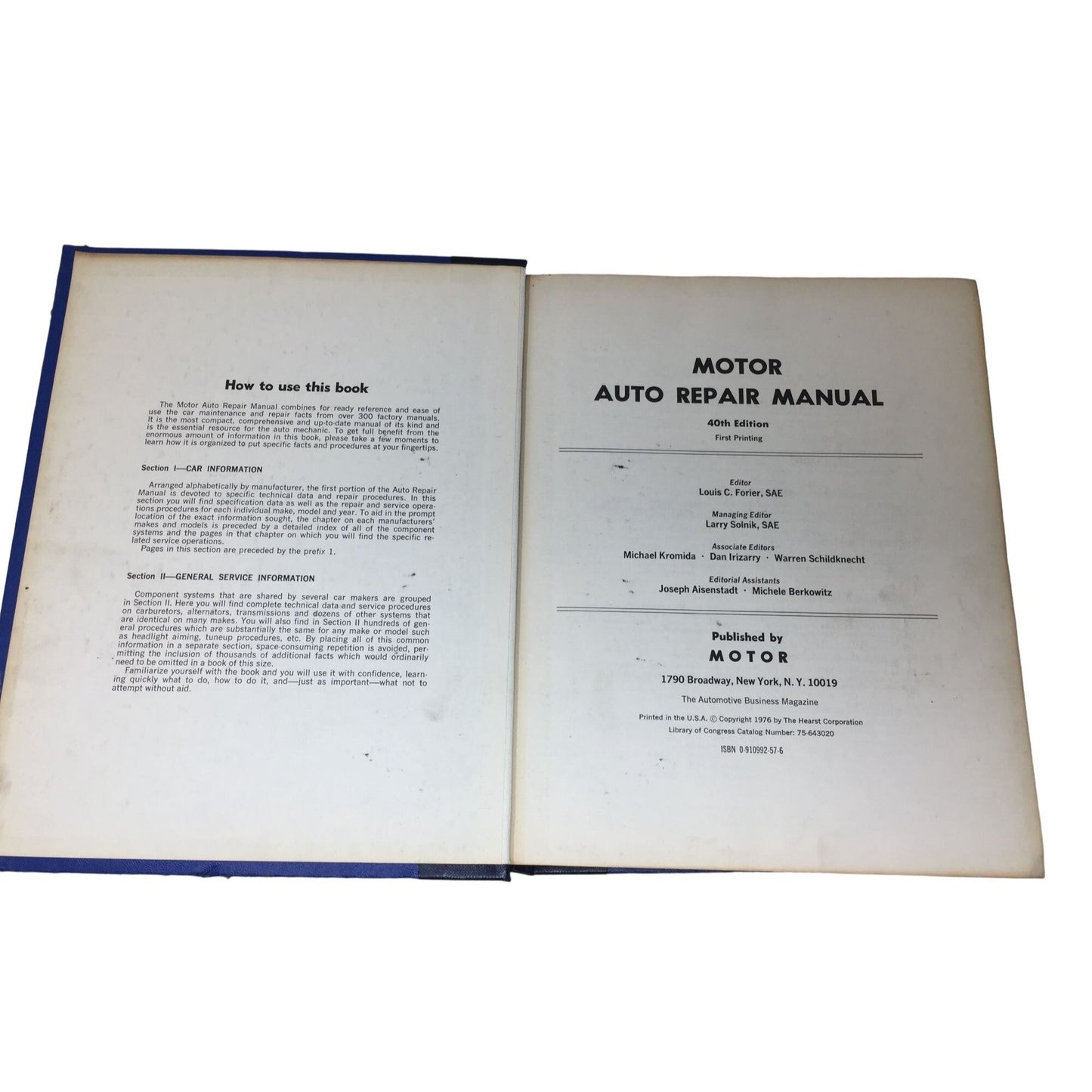 MOTOR Auto Repair Manual 1977 40th Edition 1970-1977 Models