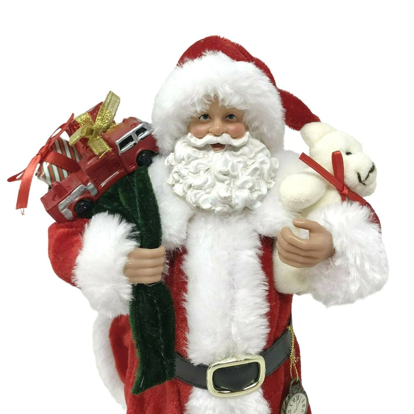 10." Santa Figure with Teddy bear and Bag of Presents  Christmas