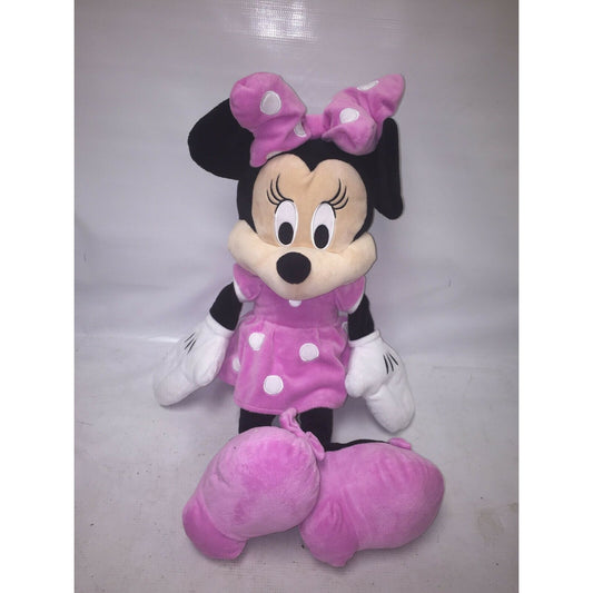 Pink Polka Dot Minnie Mouse Plush 18" Disney Toy - pink Dress