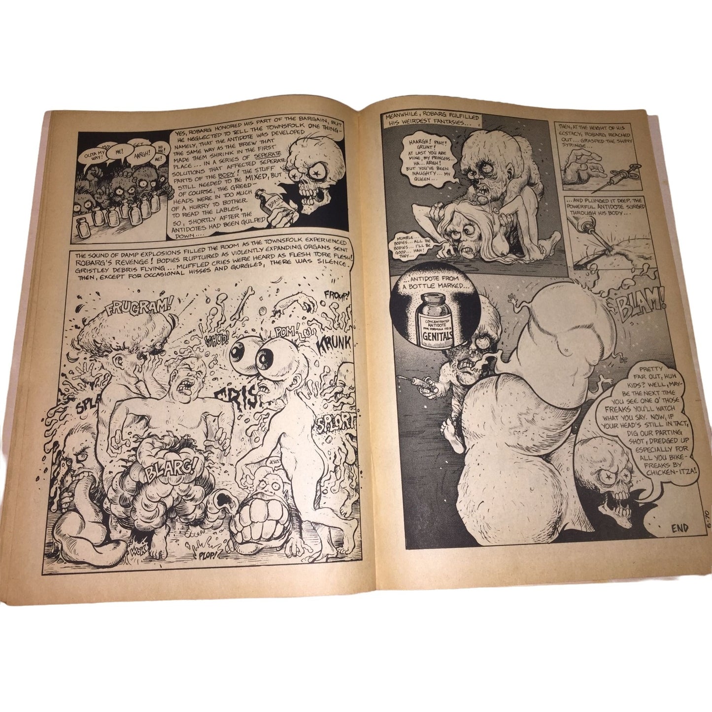 SKULL Comics - Tales Contrived to fip you out of your skull. 100% Horrid! Vol 1 No 2 Gilbert Shelton 1970