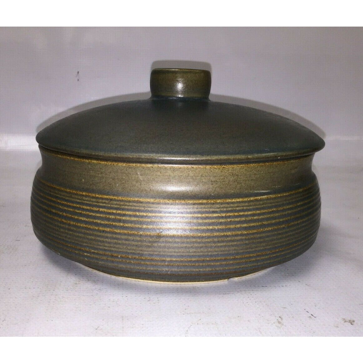 Covered Stoneware Dish - 8.5" x 3” - RIbbed Sides- Baking Dish