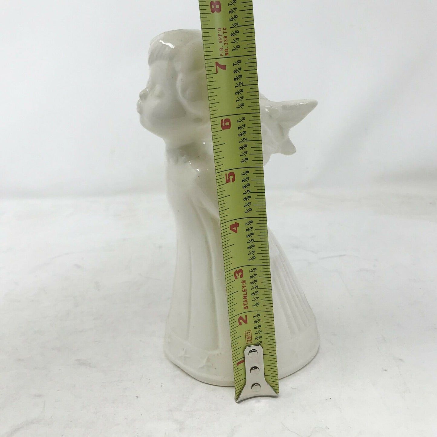 Cute CERAMIC ANGEL Leaning In Kissing Pose Sweet Angel Wings