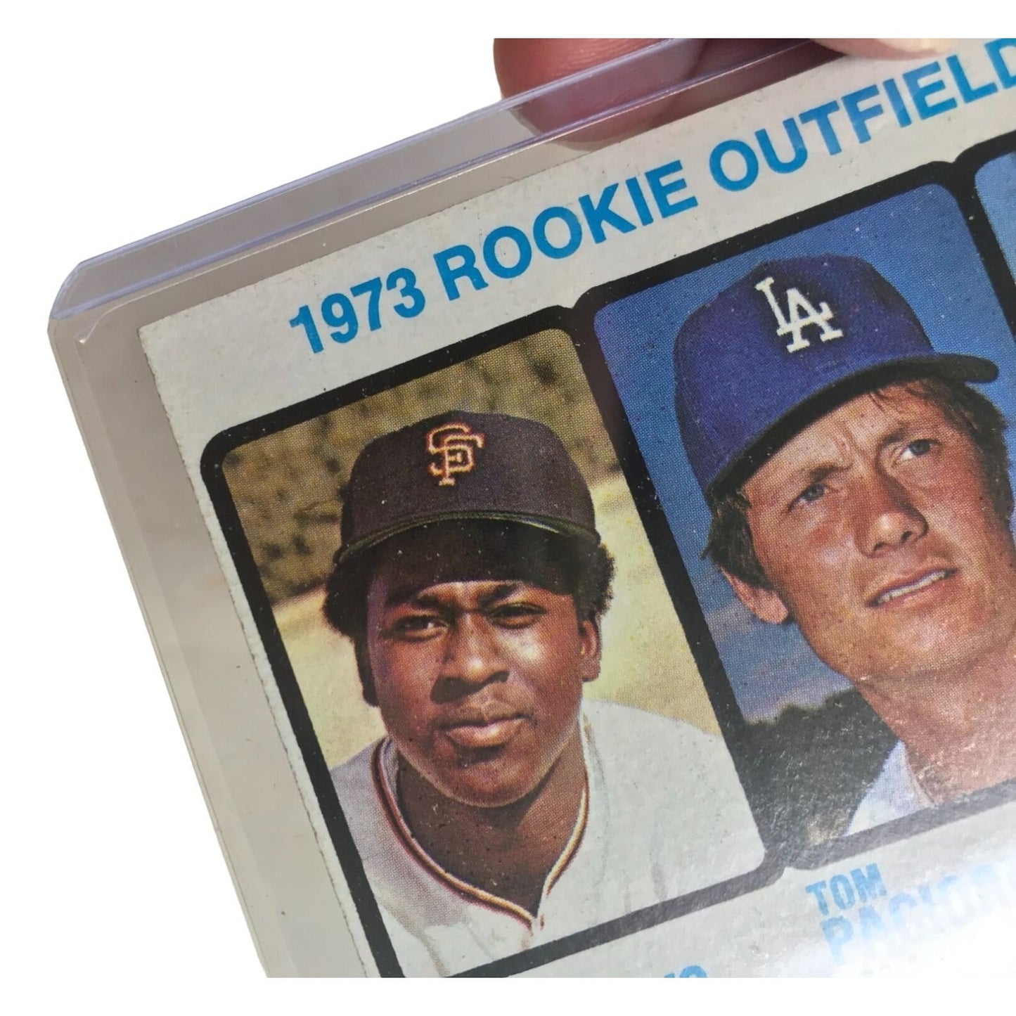 1973 ROOKIE Outfielders Card Gary Matthews, Tom Paciorek, Jorge Roque Card No. 606