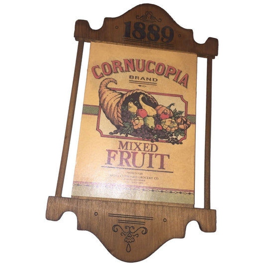 Cornucopia Brand Mixed Fruit Vintage Advertising Wooden Wall Decor