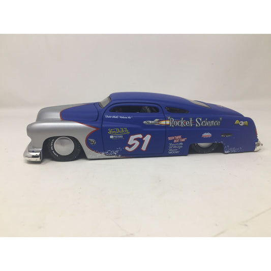 1951 Mercury Von Dutch "Rocket Science" Low Rider Blue Diecast 1:24 Scale Model