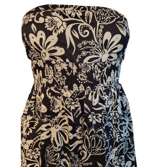 CHARLOTTE RUSSE Black and White (Cream) Floral Print Cocktail Dress Size Medium