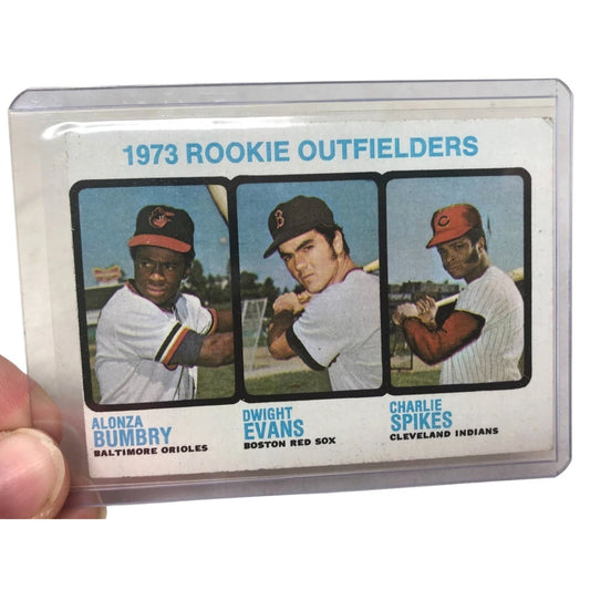 1973 ROOKIE Outfielders Card Alonza Bumbry, Dwight Evans, Charlie Spikes -  Card No. 614