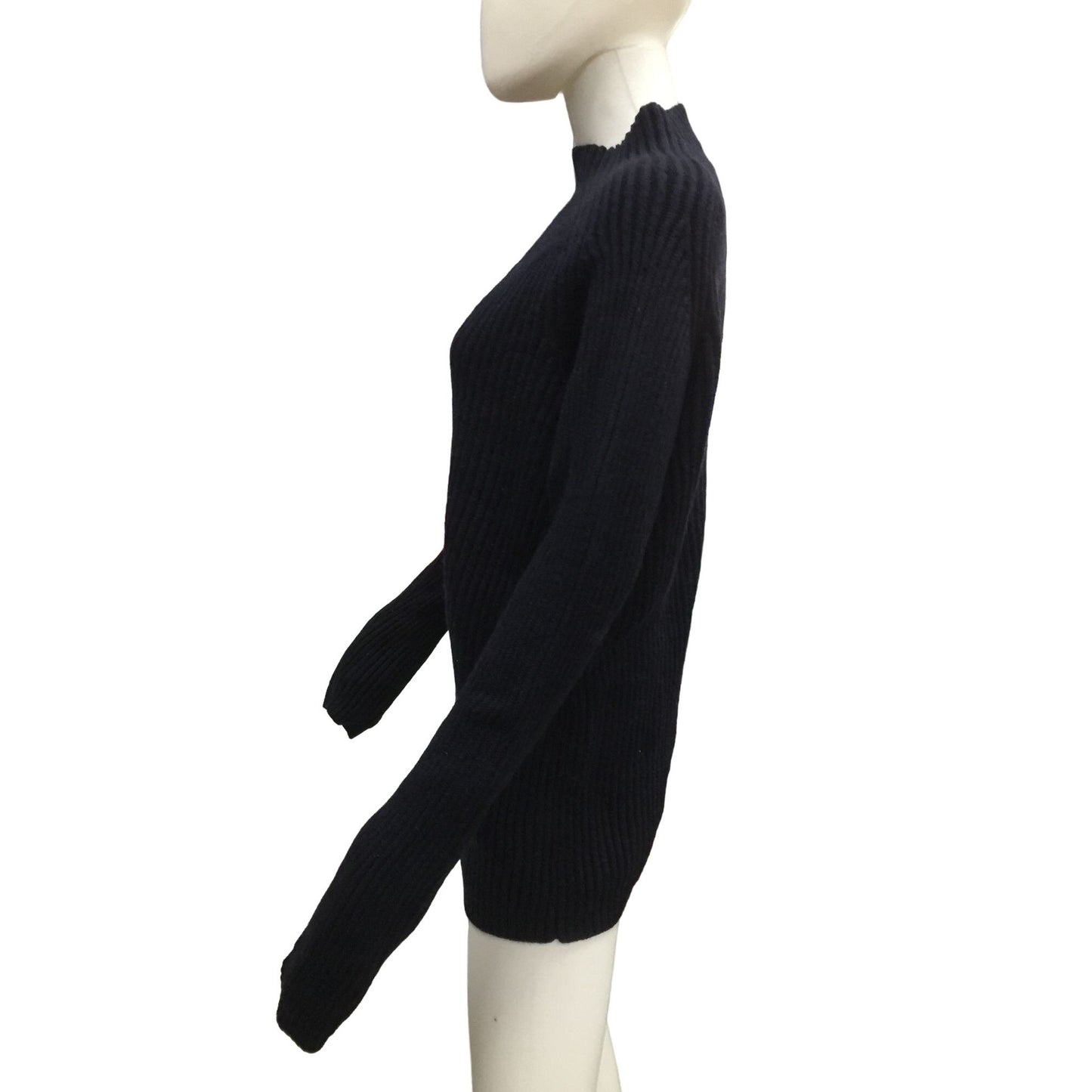 Express Mens Merino Wool Sweater size XL Black (Bluish hue in some light) - High Collar / Ribbed Design