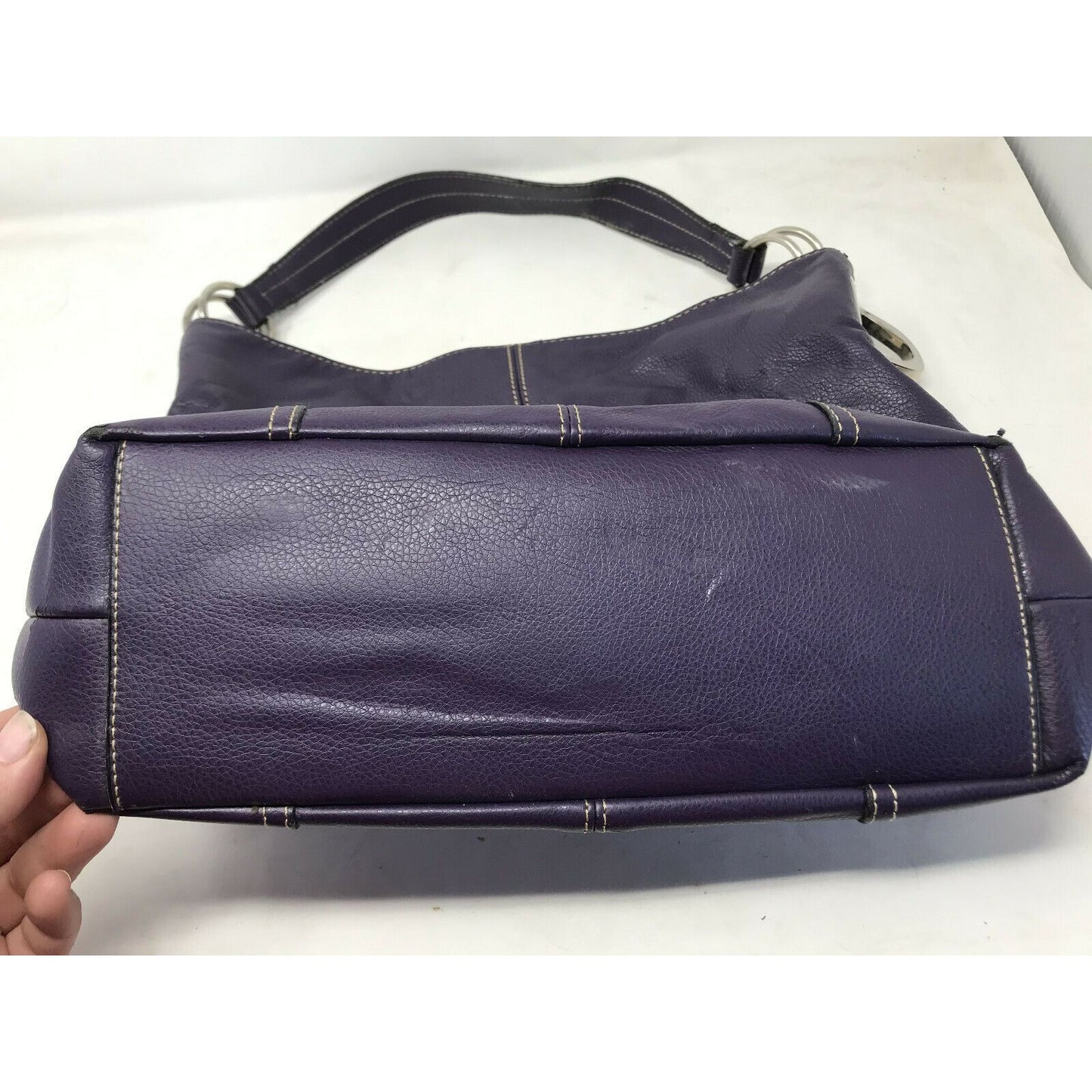 Women's Purple Handbag with light Stitching Small Purse