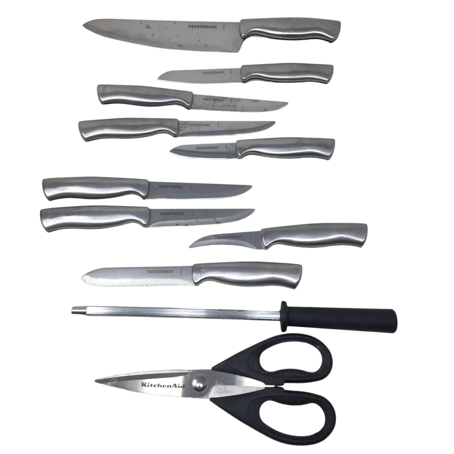 Farberware 12 piece Knife Set - Black Knife Block with Sharpenter, Scissors and 9 Knives