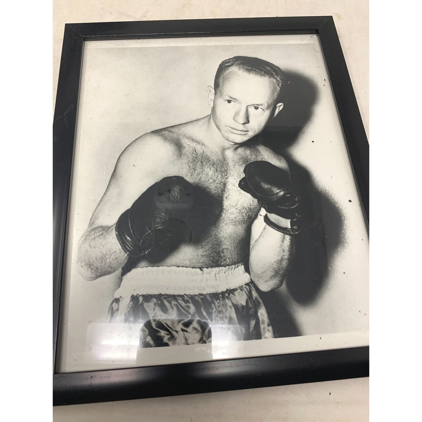 Set of 3 Vintage BOXING Photos - Black & White Mid Century Boxer Framed Pictures