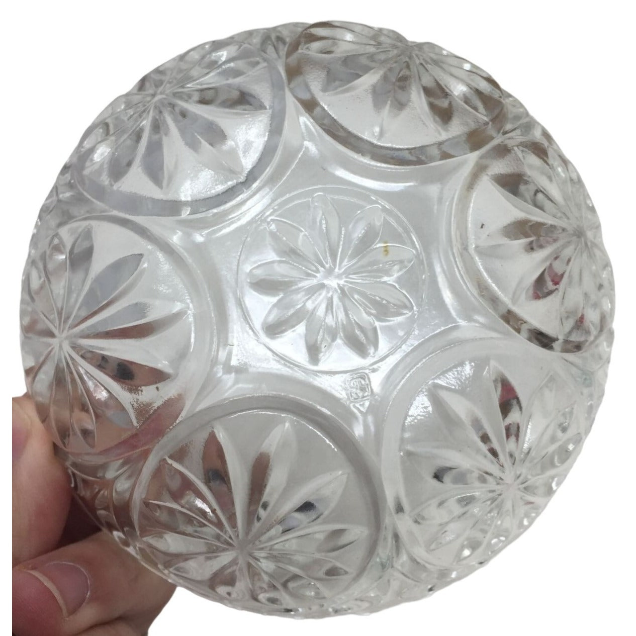 Pretty Crystal Bowl or Dish - Appprox 6" Diameter - detailed fancy dishes