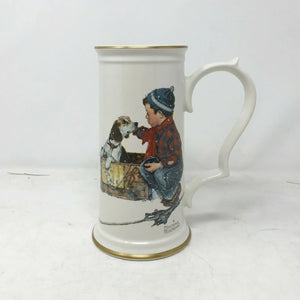 Norman Rockwell, Gorham Limited, "A Boy Meets His Dog" Stein. #2180 of 9,800.