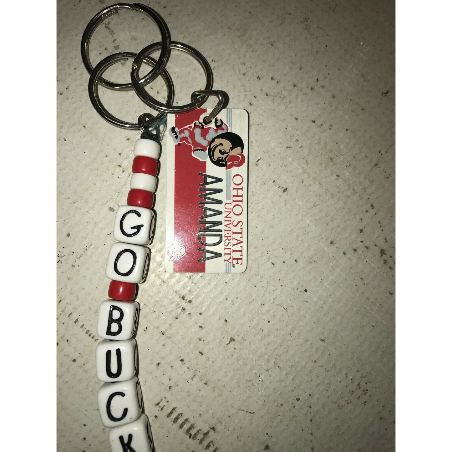 OHIO STATE Buckeyes "GO BUCKS"  Keychain OSU Fan Amanda Gift