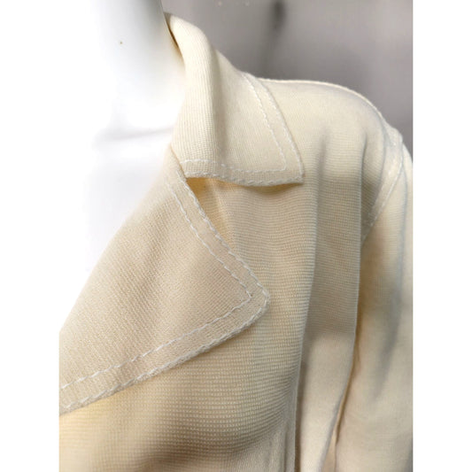 RODIER Womens Wrap Around Cardigan with Belt Cream/Ivory Color Size Large