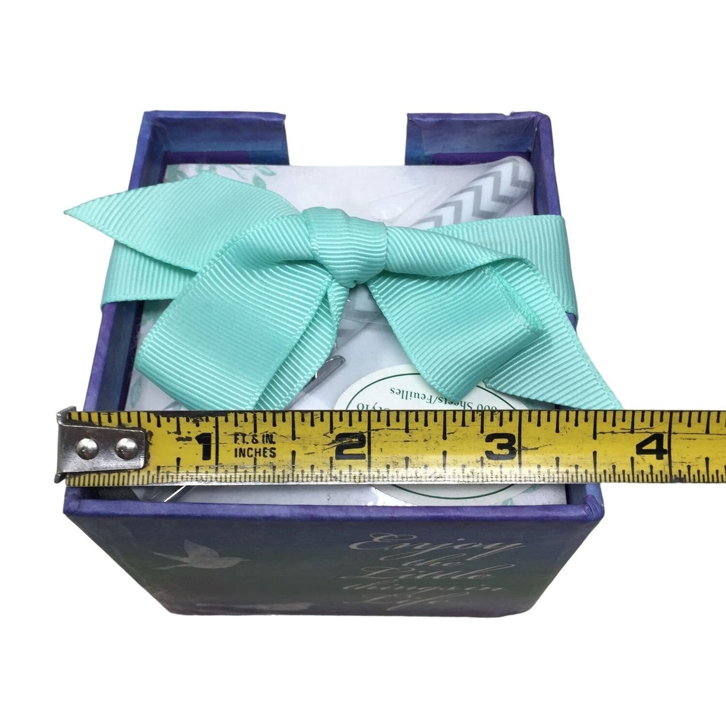 "Enjoy the Little Things in Life "  Lady Jane Memo Cube with Pen and Bright Gift Bow