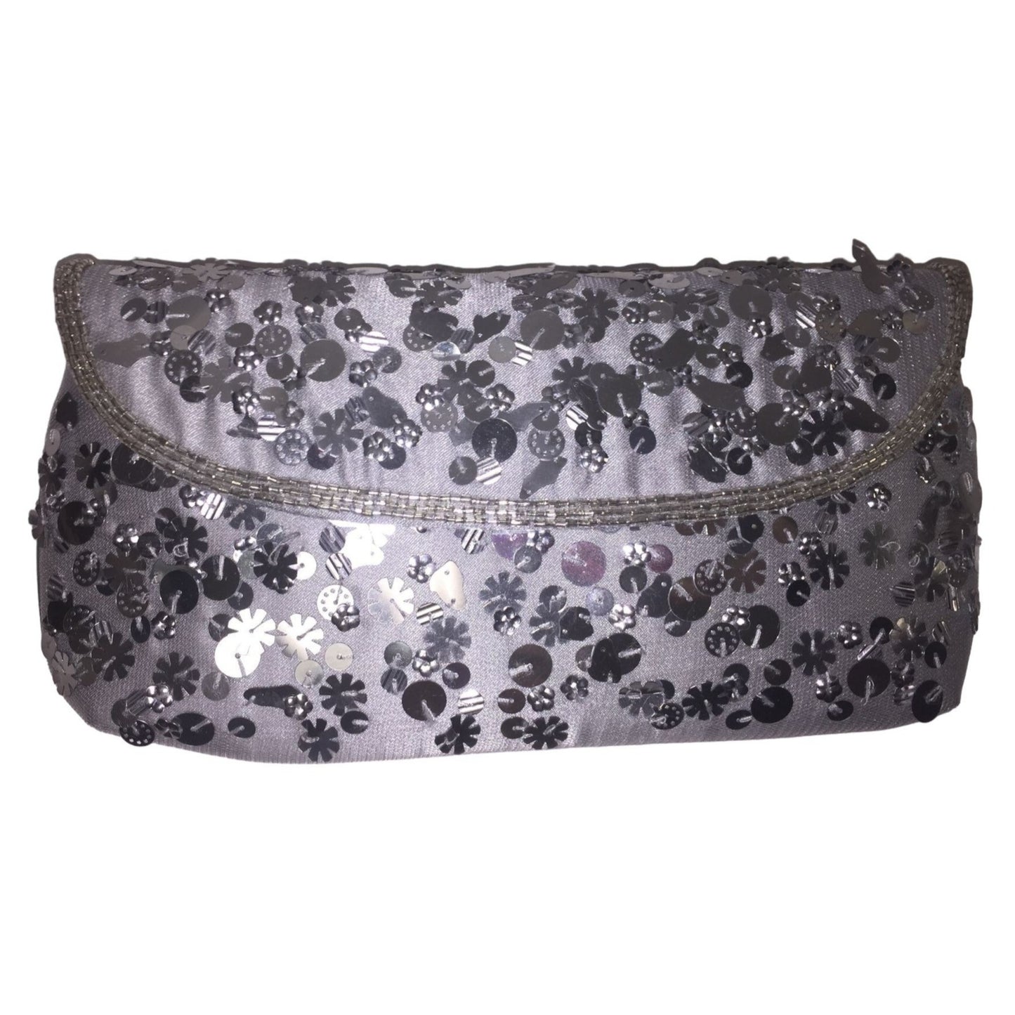 Kate Landry Gray is Purple Clutch Bag with Tassel and Sequins - Evening Bag