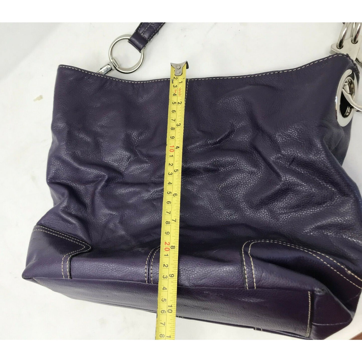 Women's Purple Handbag with light Stitching Small Purse