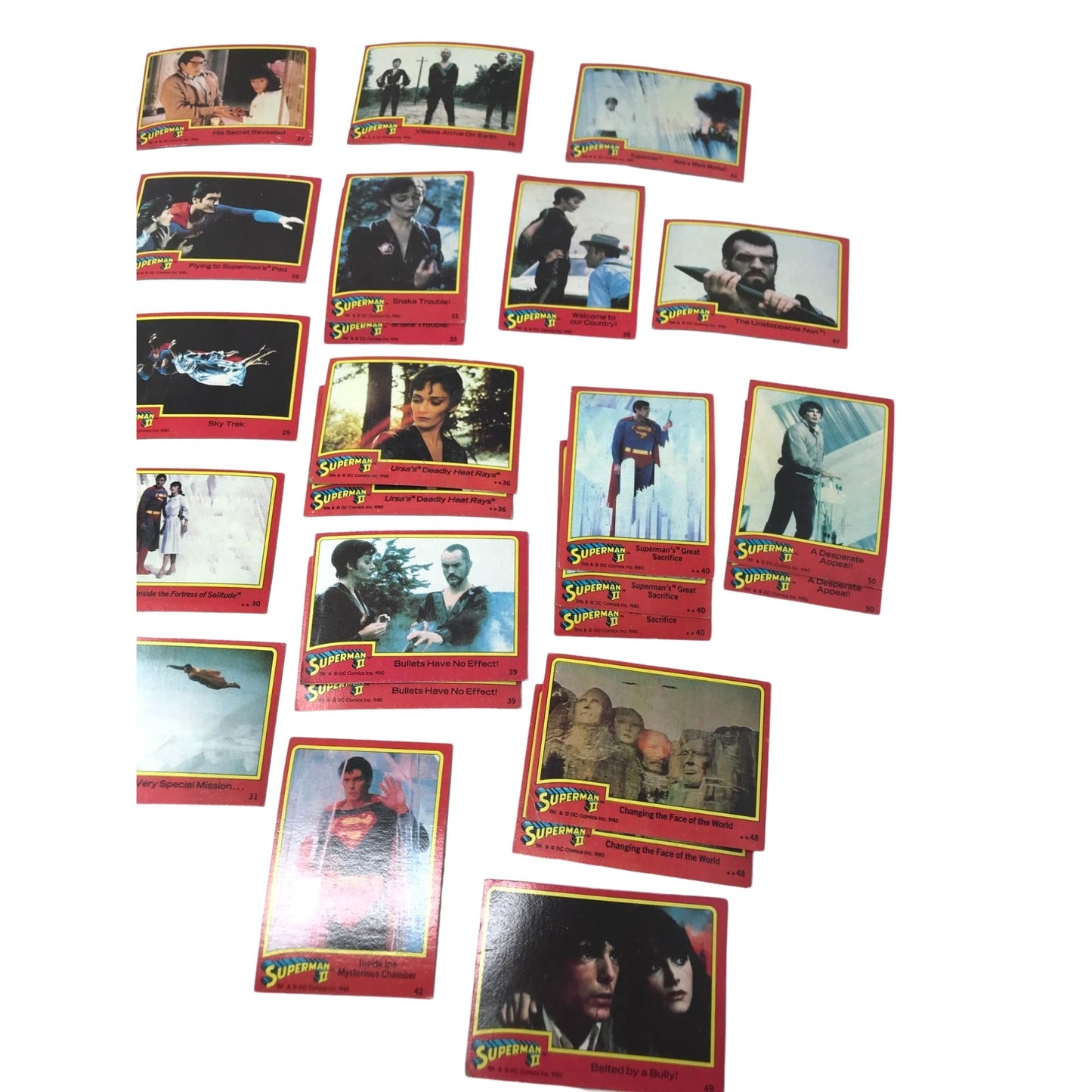 SUPERMAN 2 Character Profile and Picture Cards Set Movie Cards