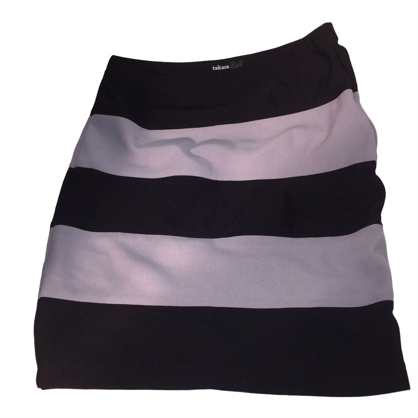 Takara Black and Gray Stripe Skirt (knee length or just above) - Womens size 7