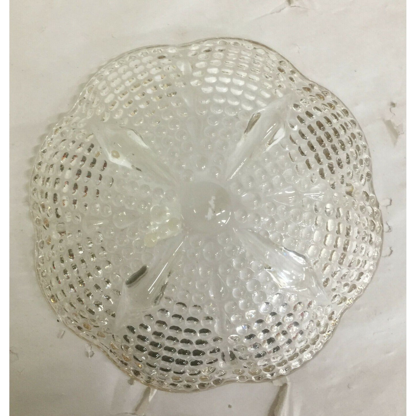 Vintage Clear Glass Dish with Gold Rim - Ball Pattern inside Glass